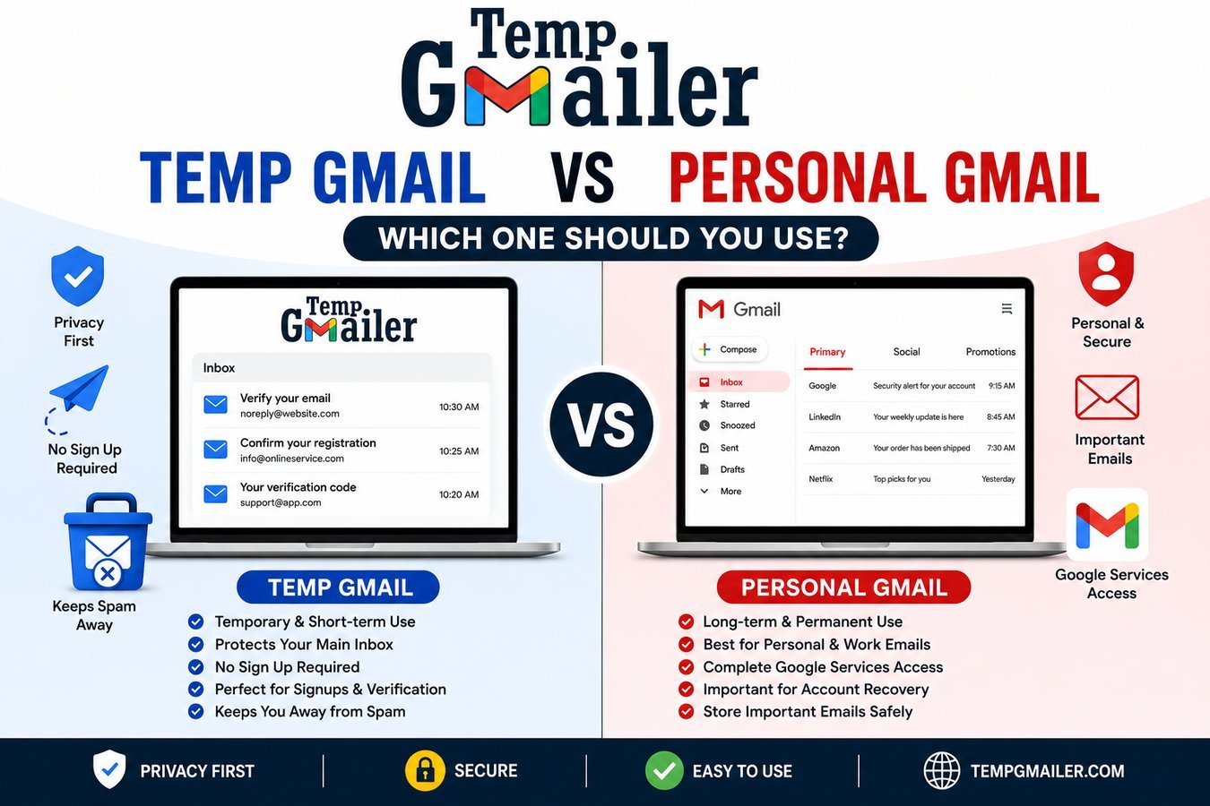 Temp Gmail vs Personal Gmail: Which One Should You Use?